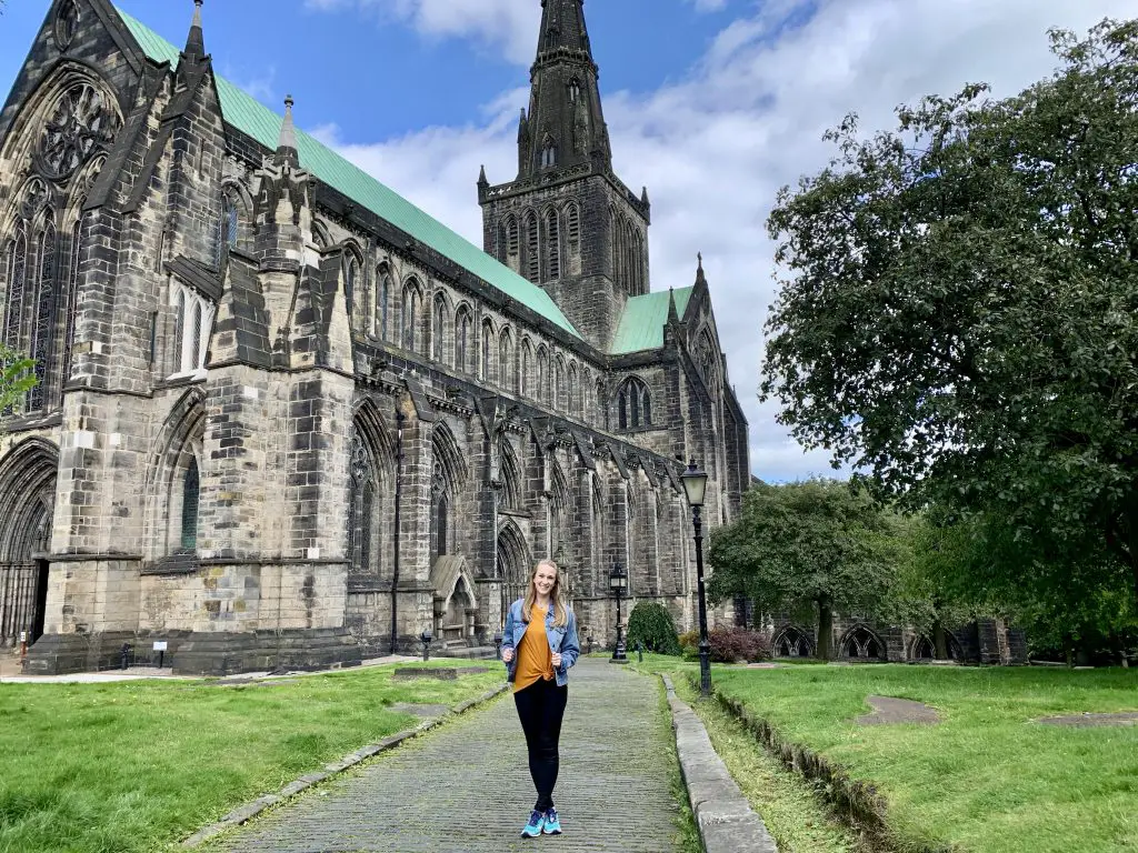 The Glasgow Cathedral is a must see when visiting Glasgow. After you walk around the church and lower crypt, be sure to walk up the the top of the Necropolis. Don't turn around until you get to the top and you'll see a breathtaking view!