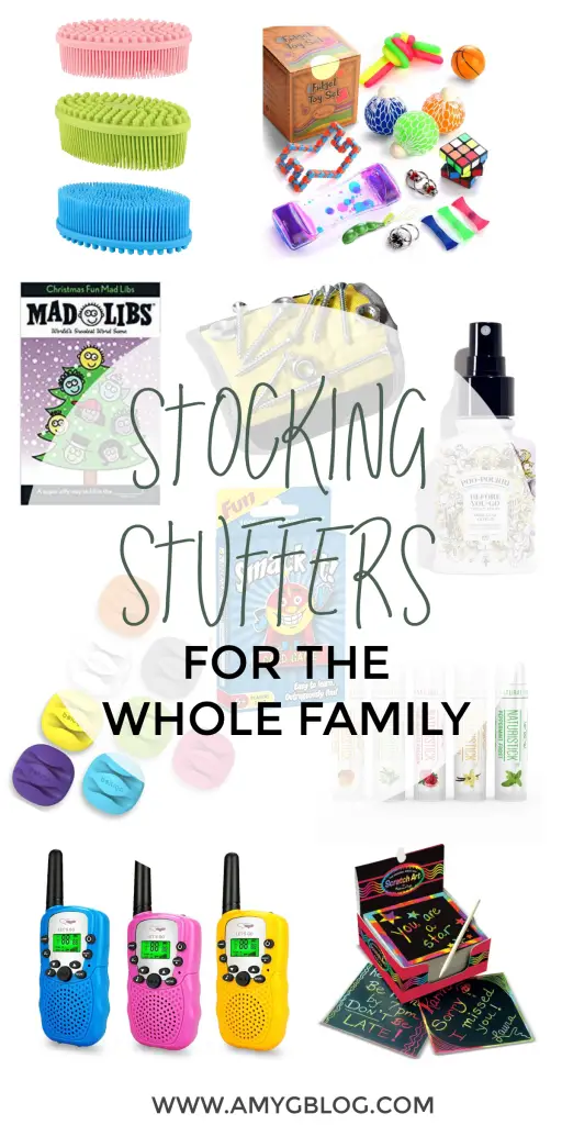 Check out these stocking stuff essentials for the whole family! You can find some fun, some useful and some you really just need! A little bit of everything that each person in your family can use and enjoy.