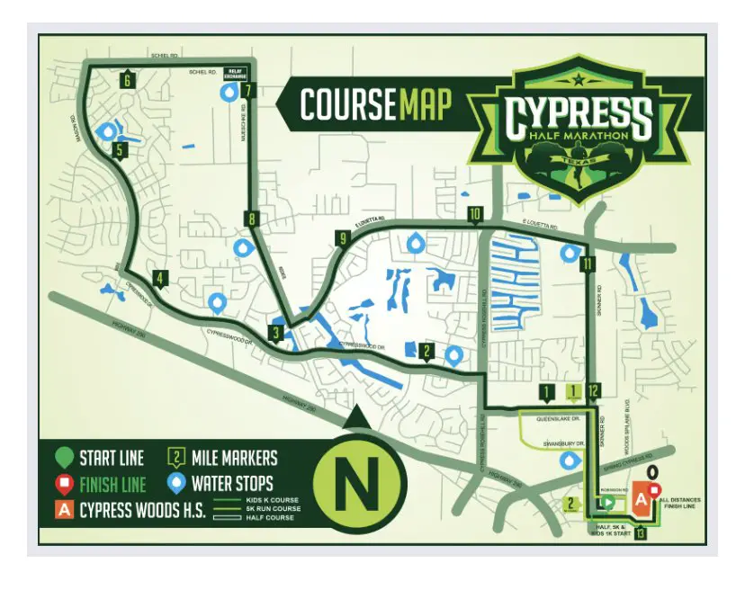 2019 Cypress Half Marathon course