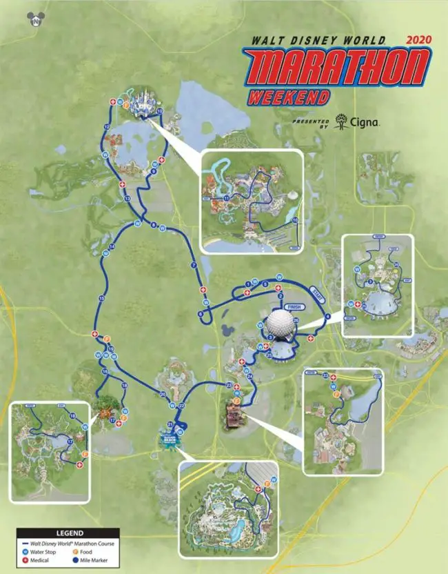 2020 Walt Disney World marathon course.