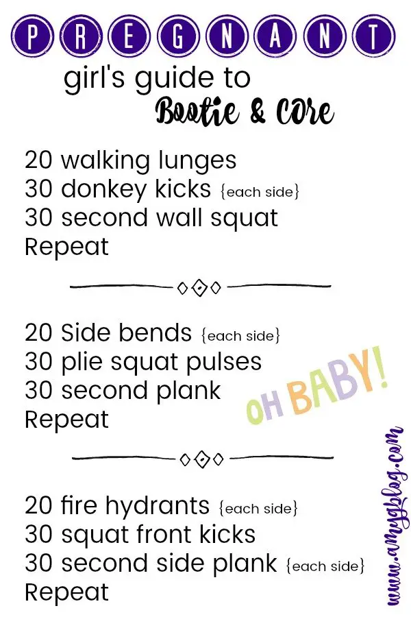 Get your booty burning and your core on fire this pregnancy! Did you know that a strong core can make labor so much easier? Being pregnant doesn't mean you can't workout, it just means that you have to change things up, so try these pregnancy safe moves for a healthy pregnancy!