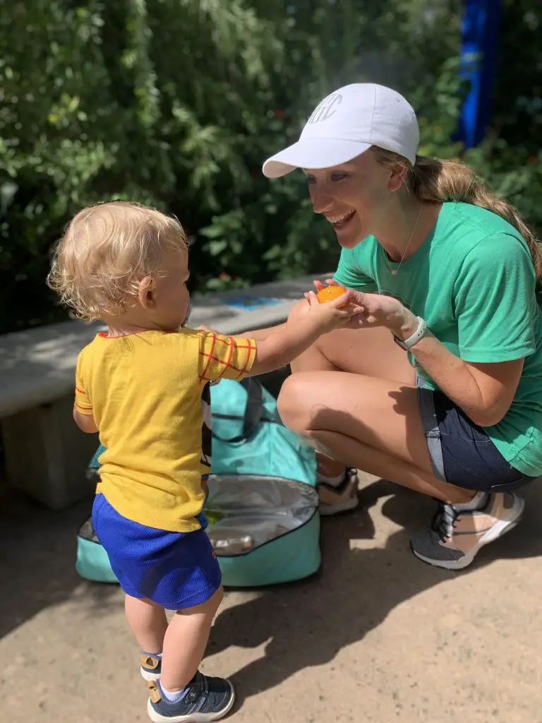 Awesome pool/beach bag that can store pool gear up top and snacks in the insulated base. One of the best pool gear items for toddlers.