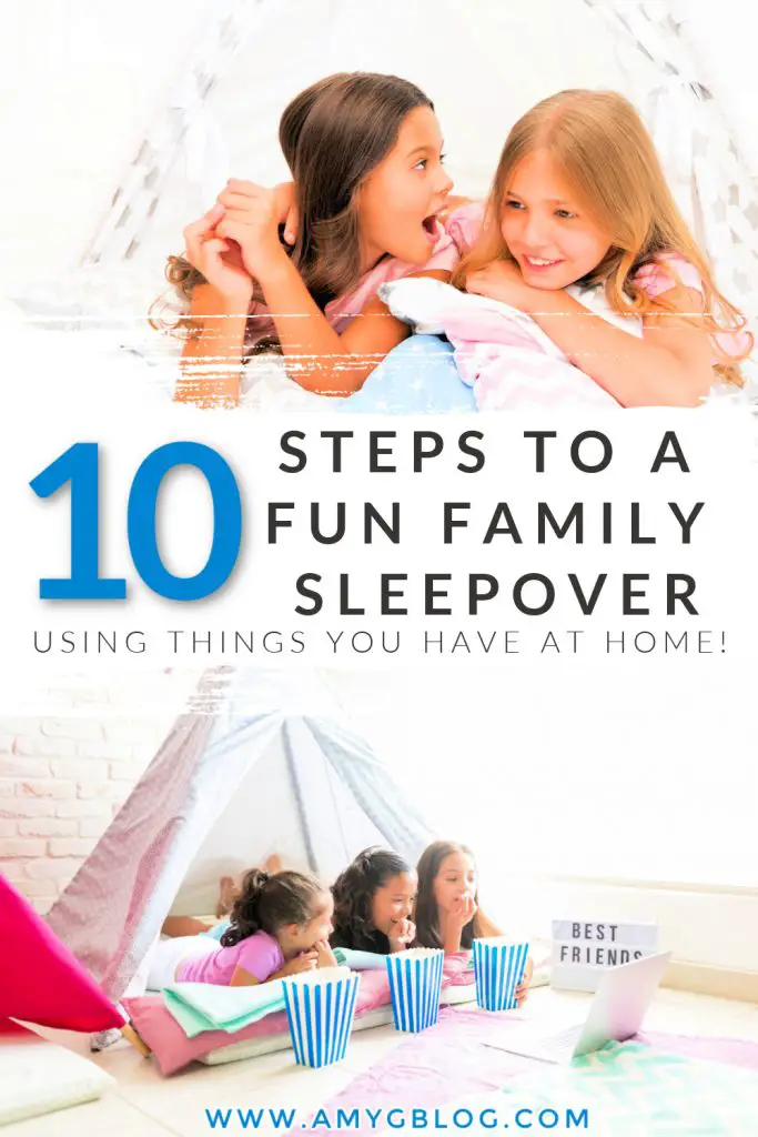 Want to find a way to break up the monotony and do something fun? Plan a fun family slumber party! You can snag some of these fun sleepover essentials or use everything that you already have at home! #sleepoverparty #athomeactivities #familyfunnight