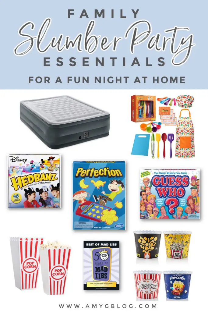 Everything you need to have a fun family slumber party at home! #sleepover #familyfuntime #athomefun