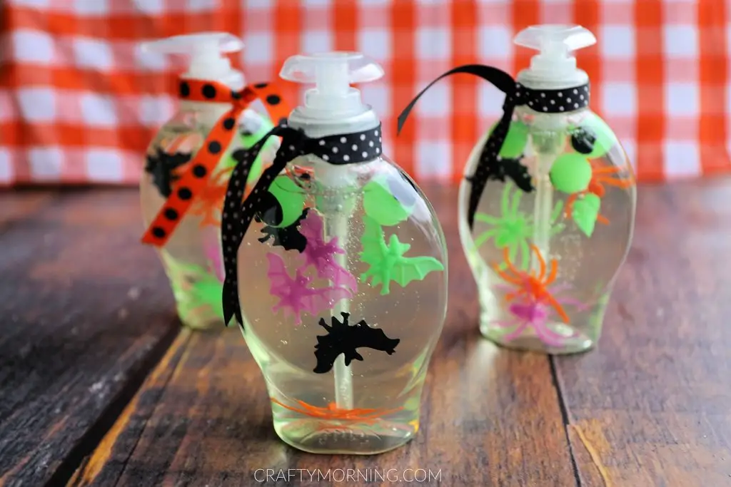 Halloween crafts that double as decor - Soap bottles