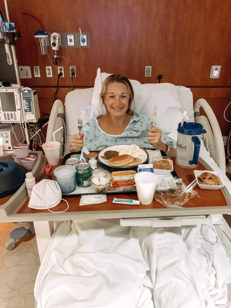 Finally getting to eat after my postpartum blood clot!