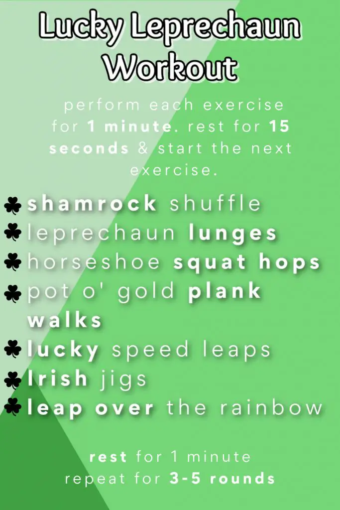 St. Patrick's Day themed workout that can be done with your kids!