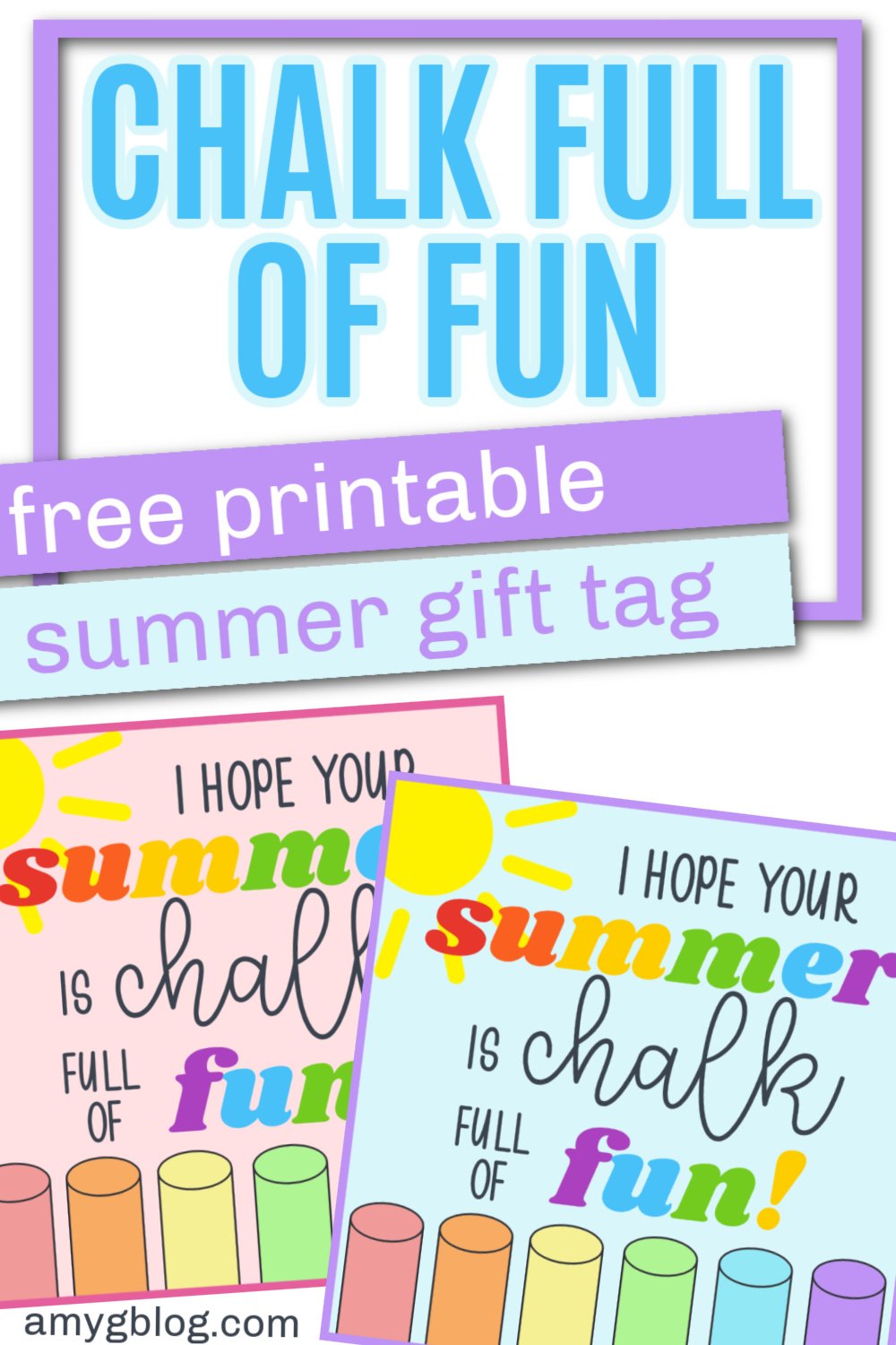End of the School Year Chalk Gift Tags with Free Printable Amy's