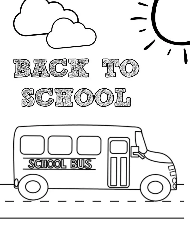 Back to School Bus Coloring Page