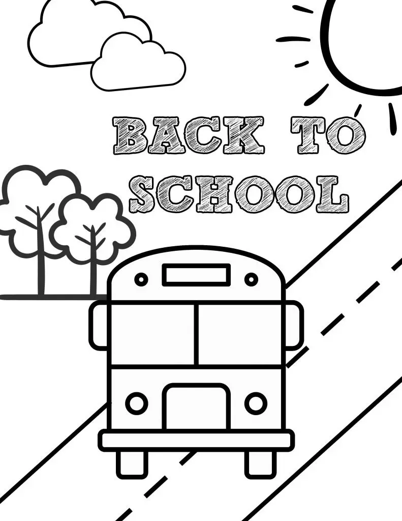 School Bus Back to School Coloring Page