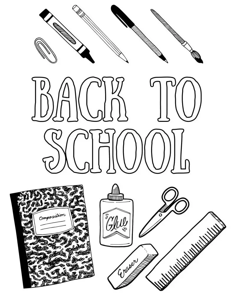 Back to School Gear Coloring Page