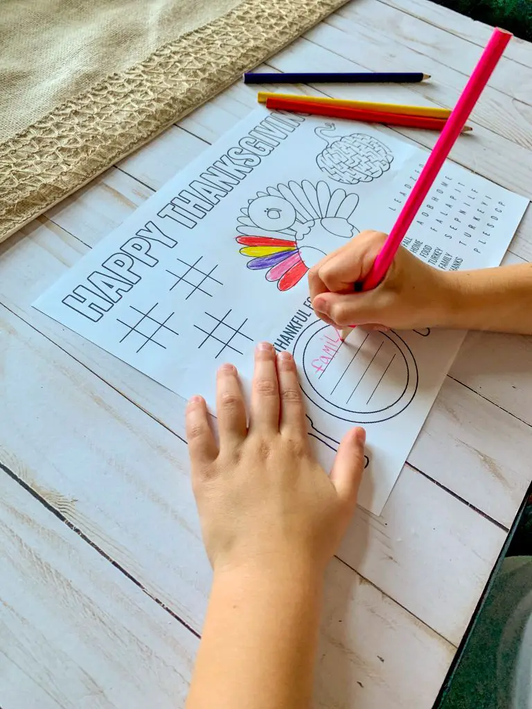 Thanksgiving Printable Placemat