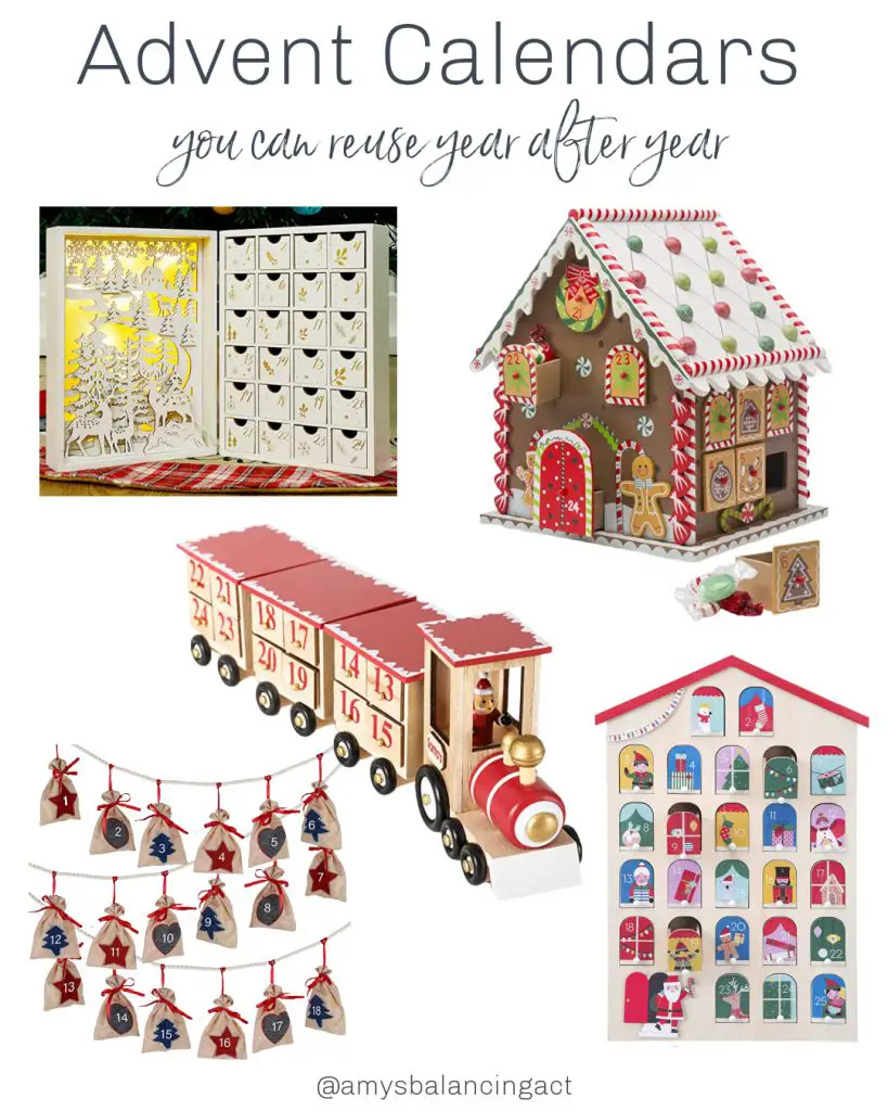 These Reusable Advent Calendars can be purchased once and used year after year!