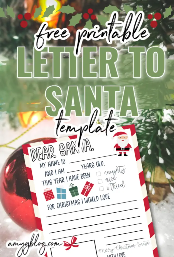 This FREE letter to Santa printable is the perfect holiday tradition. Make sure the big guy knows what your kids want for Christmas this year! #holidaytraditions #christmasactivity #holidayprintables #freeprintables