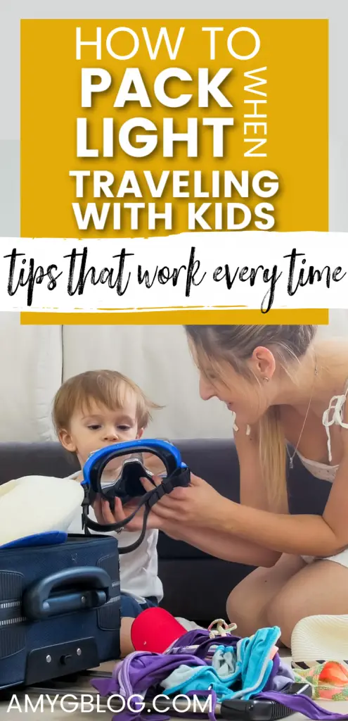 Traveling with kids? Take these tips from a traveling mom on how to pack light for kids! Leave the extras at home and bring only the essentials!